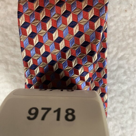 Paul Fredrick Necktie Men's Multicolor Geometric 100% Silk Formal Business 9718 - Picture 8 of 8